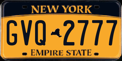 NY license plate GVQ2777