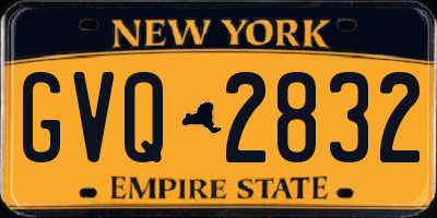 NY license plate GVQ2832