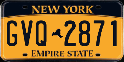 NY license plate GVQ2871