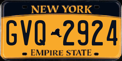 NY license plate GVQ2924