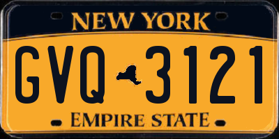 NY license plate GVQ3121
