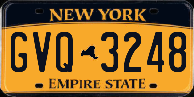 NY license plate GVQ3248