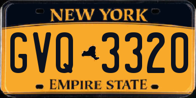 NY license plate GVQ3320