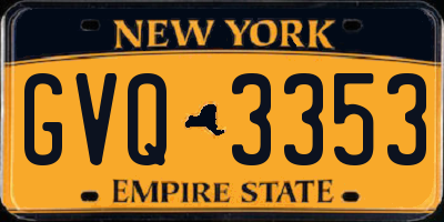 NY license plate GVQ3353