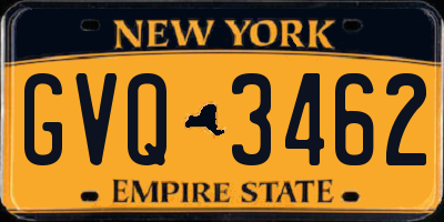 NY license plate GVQ3462