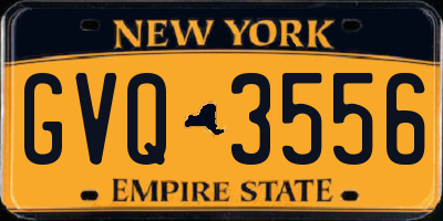 NY license plate GVQ3556