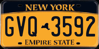 NY license plate GVQ3592