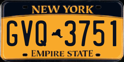 NY license plate GVQ3751