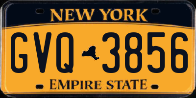 NY license plate GVQ3856