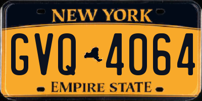 NY license plate GVQ4064