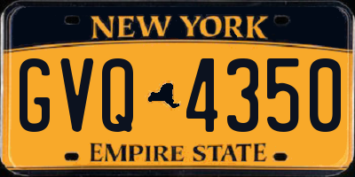 NY license plate GVQ4350