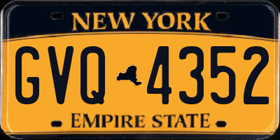 NY license plate GVQ4352