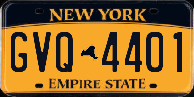 NY license plate GVQ4401