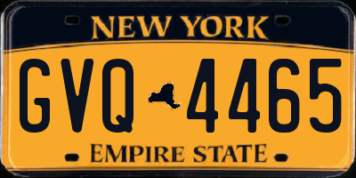 NY license plate GVQ4465