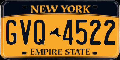 NY license plate GVQ4522