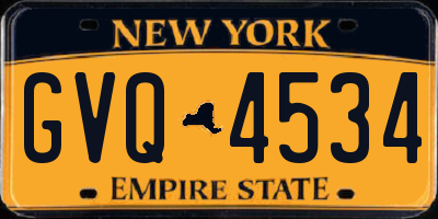 NY license plate GVQ4534