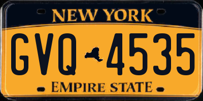 NY license plate GVQ4535