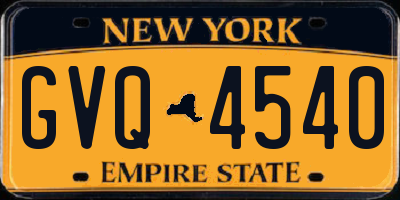 NY license plate GVQ4540