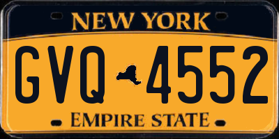 NY license plate GVQ4552