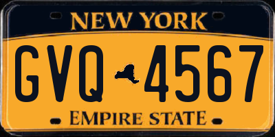 NY license plate GVQ4567