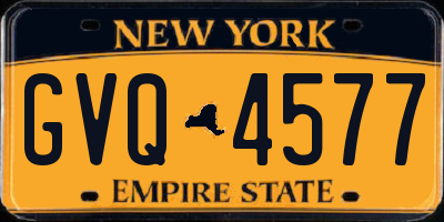 NY license plate GVQ4577