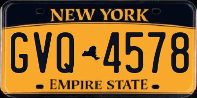 NY license plate GVQ4578