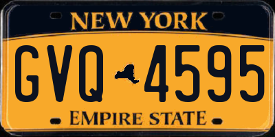 NY license plate GVQ4595