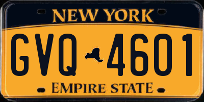 NY license plate GVQ4601
