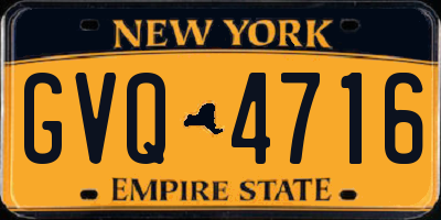 NY license plate GVQ4716