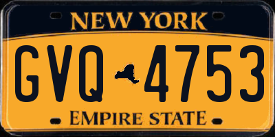 NY license plate GVQ4753