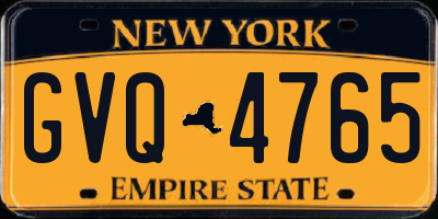 NY license plate GVQ4765