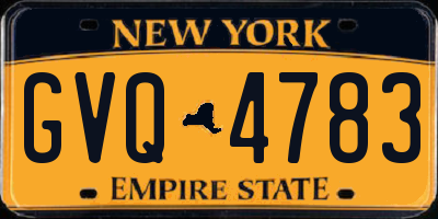 NY license plate GVQ4783