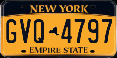 NY license plate GVQ4797