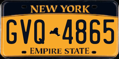 NY license plate GVQ4865