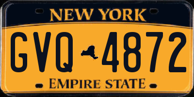 NY license plate GVQ4872