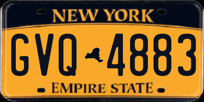 NY license plate GVQ4883