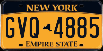 NY license plate GVQ4885