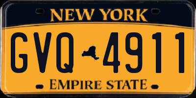 NY license plate GVQ4911