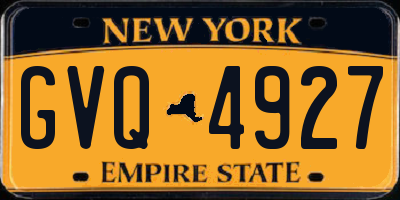 NY license plate GVQ4927