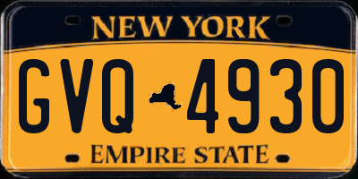NY license plate GVQ4930