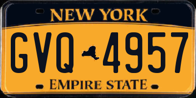 NY license plate GVQ4957