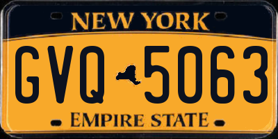 NY license plate GVQ5063