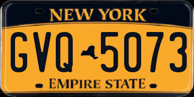 NY license plate GVQ5073