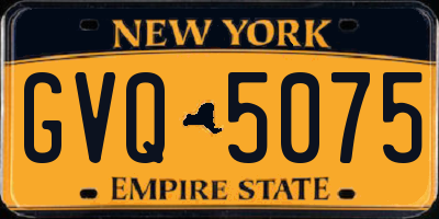 NY license plate GVQ5075