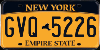 NY license plate GVQ5226