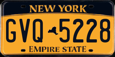 NY license plate GVQ5228