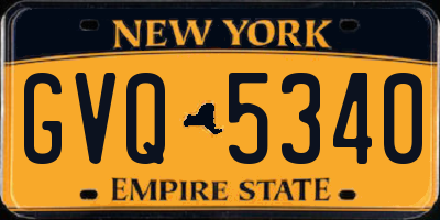 NY license plate GVQ5340