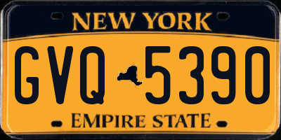 NY license plate GVQ5390