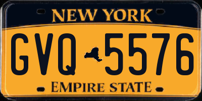 NY license plate GVQ5576