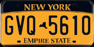 NY license plate GVQ5610